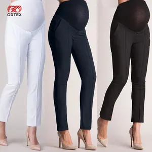 GDTEX Pantalon de maternité personnalisé doux pour la peau Pantalon taille haute Leggings de grossesse pantalon sans couture enveloppé de ventre pour les femmes