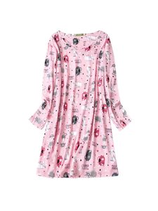 <span class=keywords><strong>MIA</strong></span> LUCCE Camisón informal de algodón de manga larga para mujer, suave y ligero, para estar en casa - Product Image 4