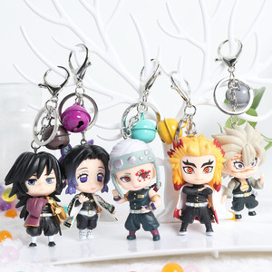 5-10CM démon tueur: <span class=keywords><strong>Kimetsu</strong></span> <span class=keywords><strong>No</strong></span> <span class=keywords><strong>Yaiba</strong></span> Tanjirou Nezuko Zenitsu Inosuke Anime PVC Figure porte-clés jouet ensemble recueillir - Product Image 1