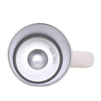 Mug classique à double paroi en acier inoxydable 304 avec poignée épaisse et couvercle coulissant