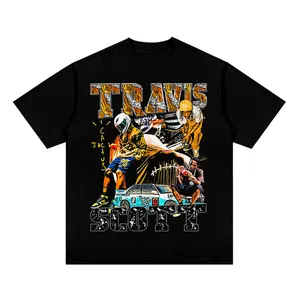 Großhandel Hiphop Vintage T-Shirt 250 g T-Shirt Übergröße Herren 100 % Baumwolle T-Shirt DTG-druck Streetwear Acid-Wash-T-Shirt