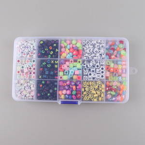 DIY String <b>Beads</b> Materials 15 Grid Acrylic & <b>Plastic</b> Early Education Letter <b>Beads</b> Square English Scattered <b>Beads</b> for Kids - Product Image 4