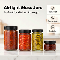 Offre Spéciale – Mini Bocal Rond en Verre de 1,5 oz (25 ml/35 ml/45 ml) pour Épices, Cornichons, Confitures, Gelées, et Récipient Alimentaire avec Bâtonnet à Miel