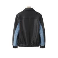 Blousons Bomber en Jean et Cuir Vintage Vieilli avec Fermeture Éclair et Patchwork pour Hommes – Style Streetwear Oversize Multi-Poches – Vente en Gros