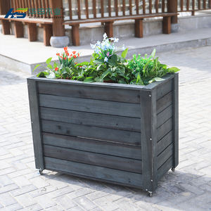 Lit de jardin surélevé en bois <span class=keywords><strong>pour</strong></span> plantes à fleurs surélevées avec grille de culture, grande étagère de rangement - Product Image 1
