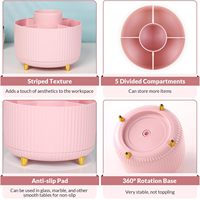 Support rotatif à 360° pour pinceaux de maquillage, 5 emplacements, pour crayons à sourcils, cosmétiques, fournitures artistiques, organisateur de bureau de coiffeuse