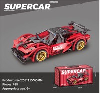 Set de Bloques de Construcción de Coche de Construcción Educativo DIY a Escala 1:18 con Función de Retroceso, Paquete en Contenedor, Modelo para Niños