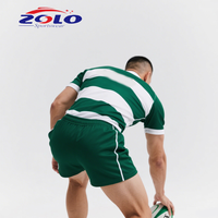 Ensemble de maillots de rugby anglais respirant Maillot de la Ligue Europa avec manches courtes Vêtements de football avec technique de sublimation