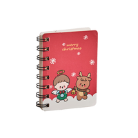 Haute couleur dessin animé noël cahier personnalisé Mini Portable étudiant Journal spirale reliure cadeau étudiants papier épaissi poche