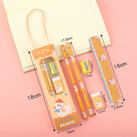Promotionnel bricolage papeterie ensemble cadeau en gros fournitures produit bureau école ensemble avec règle gomme taille-crayon crayons