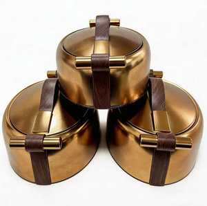 Juego de 3 Recipientes para Calentar Comida de Lujo, 2L, 2.5L, 3L, Aislados, con Asas Doradas, Elegante Regalo de Boda, Mercado de Oriente Medio, Listo para Enviar - Product Image 3