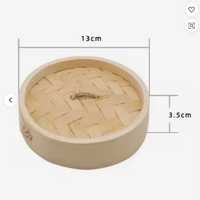 Panier vapeur en bambou naturel, idéal pour la cuisson à la vapeur des dim sum, des bao buns et des légumes, sans danger pour les aliments
