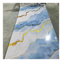Panneau mural en PVC imperméable à l'eau avec décoration en bois marbré, 1220x2440mm, 3mm, pour usage intérieur dans les villas et les hôtels