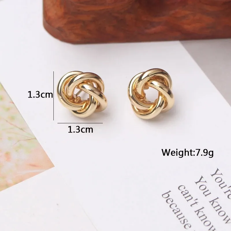 Winzige Metall Ohr stecker für Frauen Gold Color Twist Runde Ohrringe Kleine ungewöhnliche Ohrringe Boucles d'oreilles Fashion N2209265