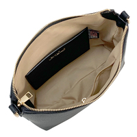 Tas Tangan Kulit Vegan RTS Fashion, Tas Selempang PU Kapasitas Besar untuk Wanita, Tas Jinjing Ringan untuk Perjalanan dengan Resleting