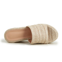 Dernier modèle de sandales à talons hauts en paille pour l'été pantoufles compensées espadrilles en corde de chanvre pour femmes