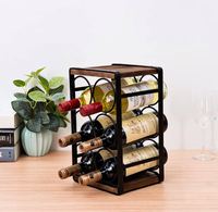 Mur de support de porte-bouteilles à vin suspendu forgé créatif