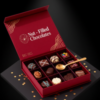 Vente en gros de barres chocolatées, bonbons à la menthe compostables en papier, boîte de conditionnement alimentaire rigide à compartiments pour cadeaux