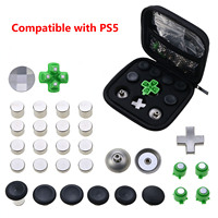 Kit de remplacement de joysticks métalliques, douchette directionnelle, boutons ABXY, capuchons de joystick rehaussés FPS, accessoires de modification pour manette PS5 PS4