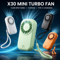 Mini ventilateur pliable portable USB avec logo personnalisé, écran numérique vert, boîte cadeau, ventilateur de refroidissement