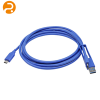 Cable USB3.0/USB-C blindado 2 en 1 de alta velocidad 5Gbps ROMTRONIC, longitud personalizada para PC, robots y dispositivos médicos, mercado estadounidense/europeo