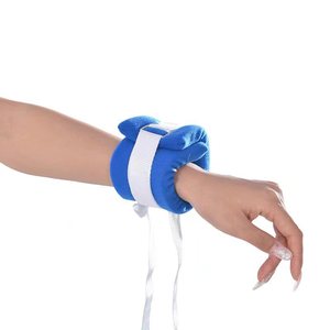 Sangles de retenue pour poignets et chevilles, en coton bleu, réglables pour la protection, attelle de fixation unisexe - Product Image 1