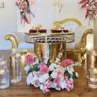 Table à manger de Banquet en acier inoxydable doré de qualité supérieure dessus en verre pour réceptions de mariage événements de fête Cartons emballés élégants durables
