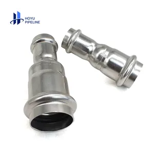 304 stainless steel press fitting press fit connector pipe fittings m-profile plumbing propress coupling stainless Pipe fittings