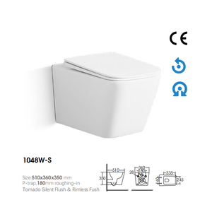 YIDA, artículos sanitarios cuadrados modernos, <span class=keywords><strong>inodoro</strong></span> de cerámica de una pieza montado en la pared, <span class=keywords><strong>inodoro</strong></span> colgante sin montura, <span class=keywords><strong>inodoro</strong></span> colgado en la pared con trampa en P - Product Image 2