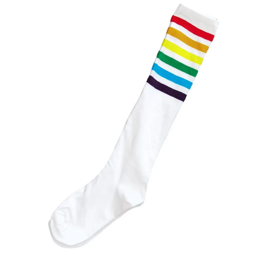 Popular Rainbow gay pride lesbian length stockings LGBT knitted tube stockings socks