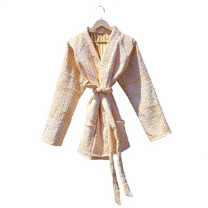 Manteaux d'automne vintage faits à la main, style blazer ouvert sur le devant, design intemporel, bohème, matelassé, imprimé à rayures, tricoté, respirant - Product Image 1