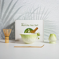 Ensemble de mélangeur à matcha personnalisé avec logo, ensemble de fouet à matcha en bambou à marque blanche, ensemble d'accessoires cérémoniels pour matcha