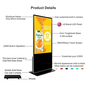 55 inch chất lượng cao đầy đủ màu sắc giá rẻ màn hình cảm ứng LCD quảng cáo Totem <span class=keywords><strong>kiosk</strong></span> xách tay kỹ thuật số biển và màn hình hiển thị - Product Image 5