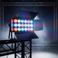 Luz LED Plana XJ 18x12W RGBW 4 en 1 con Puertas de Barn Door, Mezcla de Color Uniforme, Iluminación DMX512 para Escenarios, Estudios y Transmisiones de TV