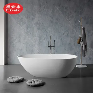 Fullkenlight One Person Custom Size Acrylic Resin Cast Stone Freestanding Deep Soak Bath Tub Mini Small Shower Bath