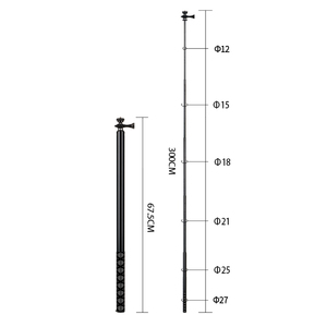 Daryoo pour accessoires GoPro, bâton de <span class=keywords><strong>selfie</strong></span> étanche en aluminium de 118 pouces pour GoPro 10 9 8 7 6 5 4 Sj7 H8 H9r pour DJI OSMO - Product Image 5