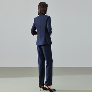 Mi Xing Women's Suit Set 2025 Summer Thin Style Solid Color Professional Formal Jacket Pants Set - Product Image 3