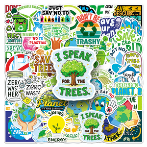 50 autocollants personnalisés en gros avec citation créative sur <span class=keywords><strong>la</strong></span> protection de <span class=keywords><strong>la</strong></span> planète pour coque de téléphone, ordinateur portable, casque et ordinateur de bureau - Product Image 1