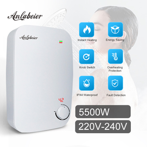 Calentador de agua eléctrico sin tanque de 5.5kW y 220V, calentador instantáneo de agua caliente para ducha, electrodoméstico para el hogar. - Product Image 6