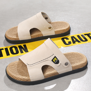 Sandales de plage pour hommes, mode estivale, à double bride et à enfiler, avec semelle extérieure en <span class=keywords><strong>cuir</strong></span> spatial mat et EVA - Product Image 5