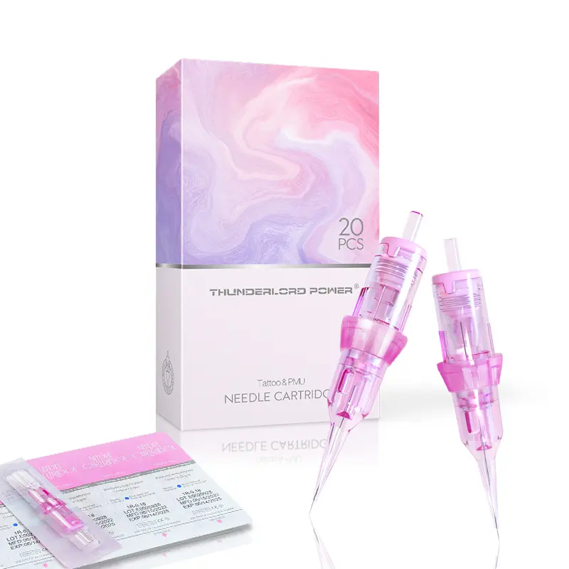 Màu hồng thunderlord điện dùng một lần trang điểm vĩnh viễn Tattoo needles phổ trang điểm vĩnh viễn Máy aguajas de dermograneedles