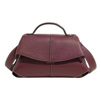 Sac à bandoulière vintage en cuir litchi pour femme, élégant, avec coutures contrastées, sac à main croisé, sac messager décontracté pour le quotidien et les affaires