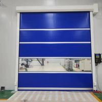 Puerta Enrollable Rápida de PVC Impermeable Automática Industrial con Cortina Transparente para Lavado de Autos y Talleres