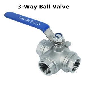 <span class=keywords><strong>Vanne</strong></span> à boisseau sphérique motorisée YOD personnalisée 1/4 2 pouces NPT BSP filetée en fer avec joint PTFE, type T, manuelle, en acier inoxydable 304 316, <span class=keywords><strong>3</strong></span> <span class=keywords><strong>voies</strong></span> - Product Image 2
