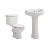 ORTONBATH Europe Afrique Nigéria Articles sanitaires en céramique bon marché Salle de bain Deux pièces Wash Down WC Toilette avec cuvette Couvre-siège Toilettes