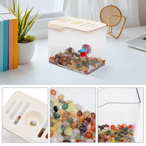 Aquarium carré multifonctionnel pour poissons rouges, petit aquarium domestique en plastique, boîte lumineuse, magnifique paysage de bureau, pour salon et animaux de compagnie - Product Image 3