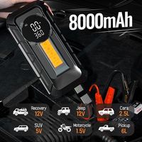 Démarreur de secours à courant de crête de 1000A avec gonfleur pour voiture, moto et camion