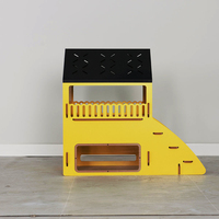 Youlite YCA124 Professionell Gefertigtes Modernes Indoor-Katzenhaus Luxuriöses MDF-Haustierbett für Kleine Rassen Stilvolles Dreieckiges Möbelstück
