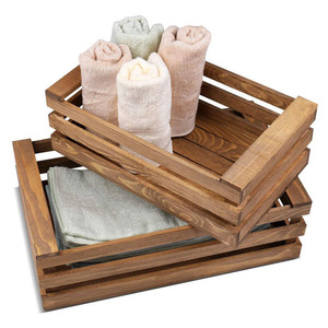 Hộp đựng đồ bằng gỗ thông thiết kế tùy chỉnh chất lượng cao, thùng gỗ, hộp đựng đồ bằng gỗ nhuộm màu nước dùng để đựng rượu, đồ dùng nhà bếp - Product Image 1