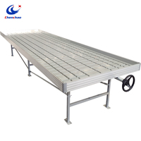 Banc mobile à flux et reflux 4'x8' avec plateau en ABS, système de table de culture roulante pour la plantation en serre commerciale